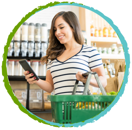 Woman holding paper coupons